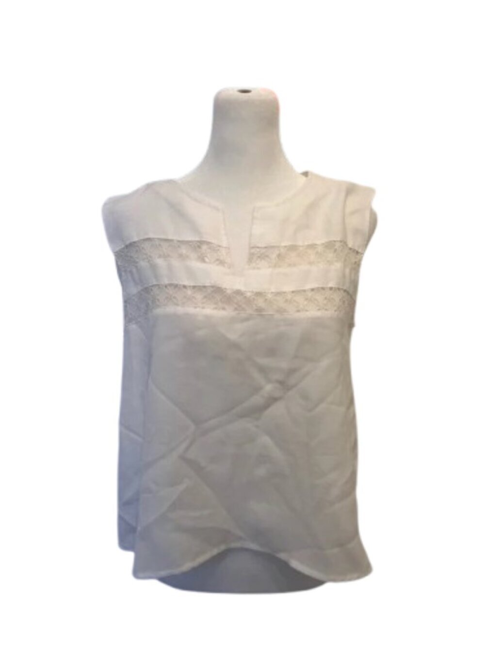 Anine Bing Lace Insert Top Cream Medium